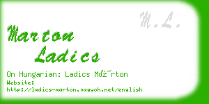 marton ladics business card